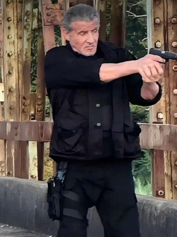 Sylvester Stallone Armor Black Jacket