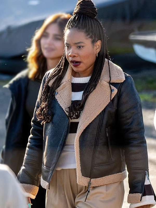 The Jetty S01 Weruche Opia Shearling Black Jacket