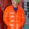 Wolfs 2024Brad Pitt Orange Puffer Jacket