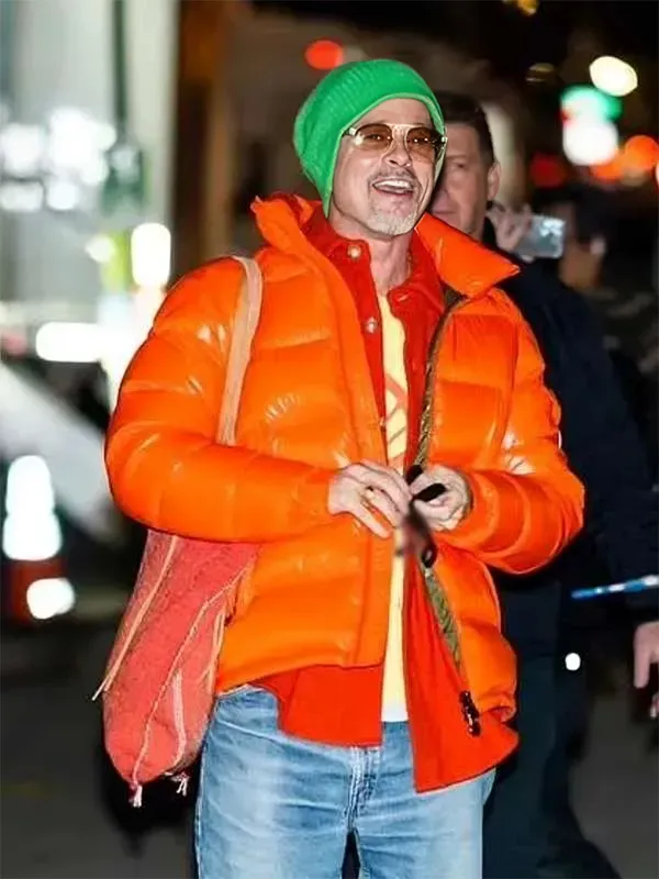 Wolfs Brad Pitt Puffer Jacket For Men