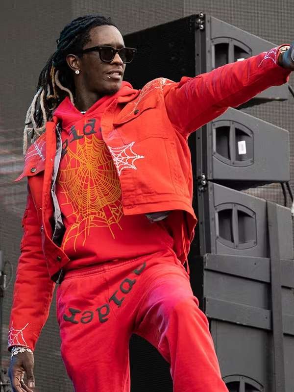 Young Thug Spider Red Denim Jacket