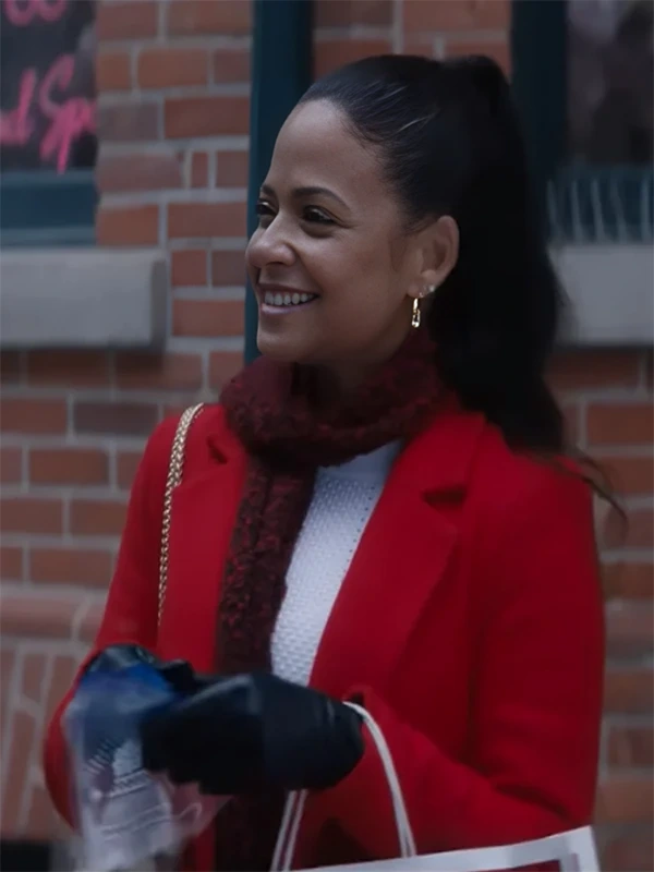 Christina Milian Meet Me Next Christmas Trench Coat