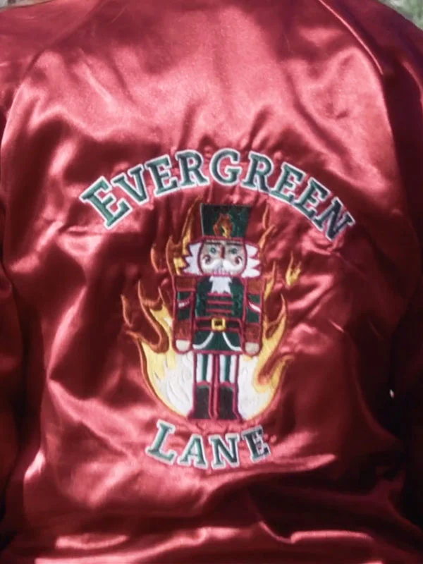 Jared Haul Out The Holly Lit Up Red Bomber Jacket