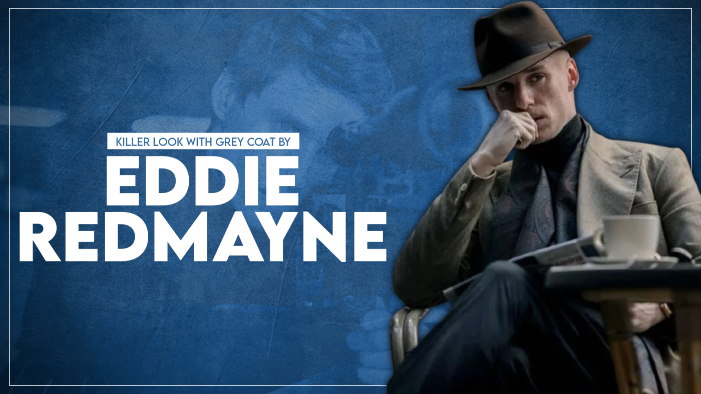 Killer Look With Grey Coat By Eddie Redmayne