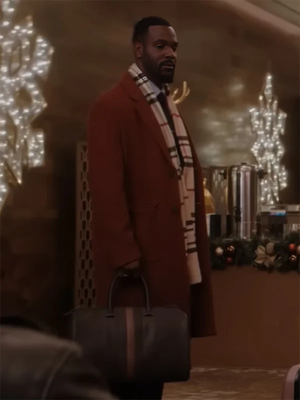 Kofi Siriboe Meet Me Next Christmas Brown Trench Coat