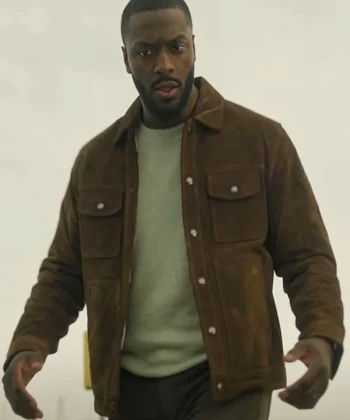 Aldis Hodge Cross Brown Suede Jacket