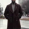 Aldis Hodge Cross Wool Coat