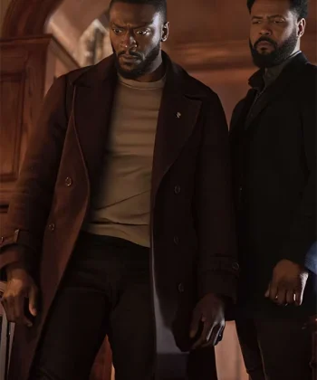Aldis Hodge Cross Brown Wool Coat
