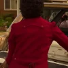 Artrece Johnson Fight Night The Million Dollar Heist Red Wool Coat