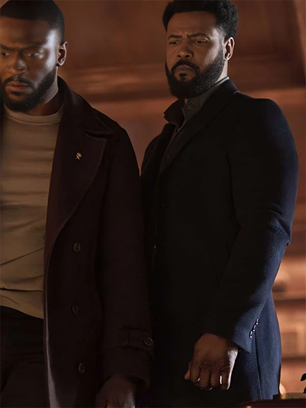 Isaiah Mustafa Cross Black Wool Coat