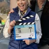 Rebecca Gibney Under the Vines Blue Vest
