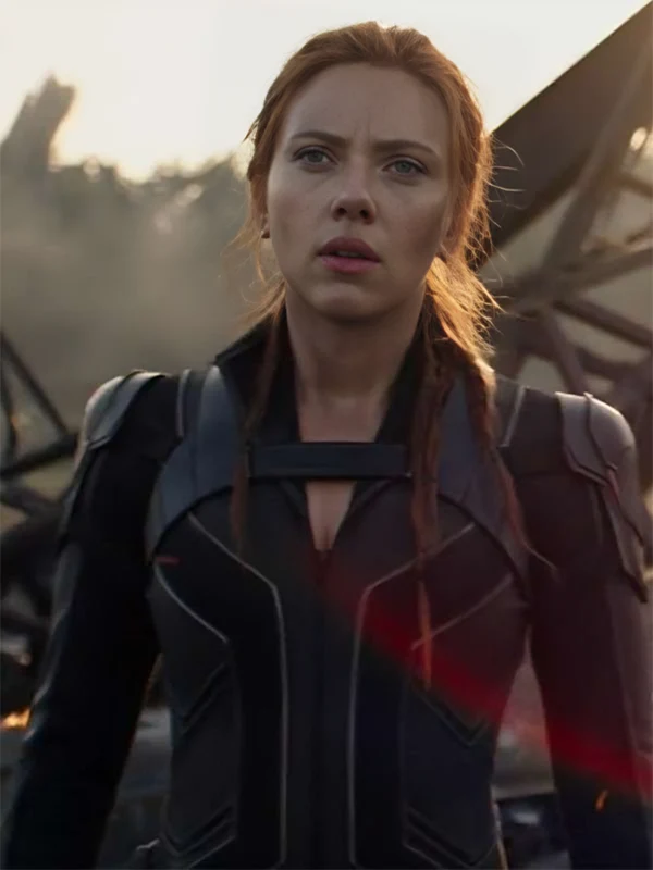 Scarlett Johansson Black Widow Black Leather Jacket