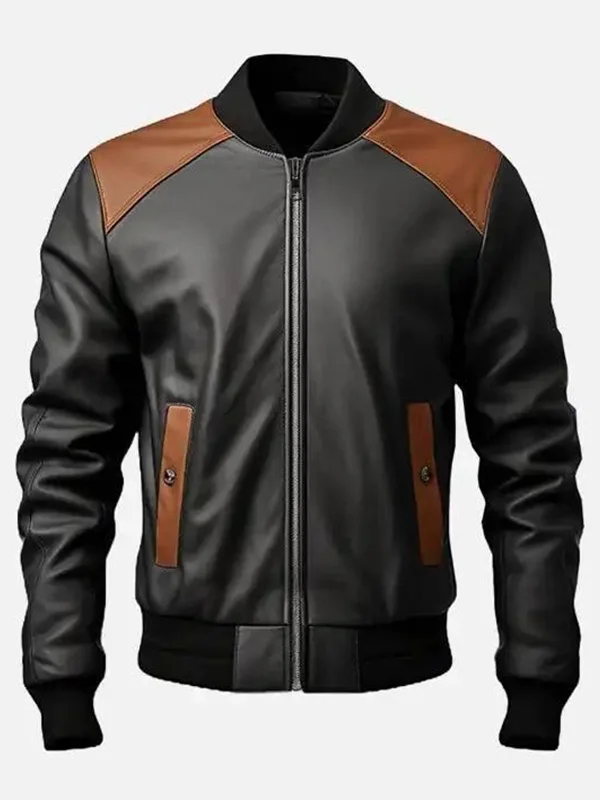 Going Out Black and Brown Leather Jacket