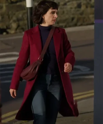 Love Of The Irish Shenae Grimes-Beech Burgundy Coat
