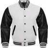 Men Black and White Letterman Jacket