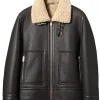 Men Brown Shearling Leather Jacket