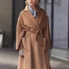 Romy Babygirl 2024 Brown Wool Trench Coat