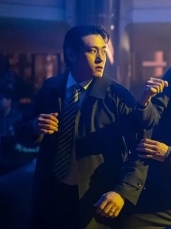 Teo Yoo The Recruit S02 Black Trench Coat