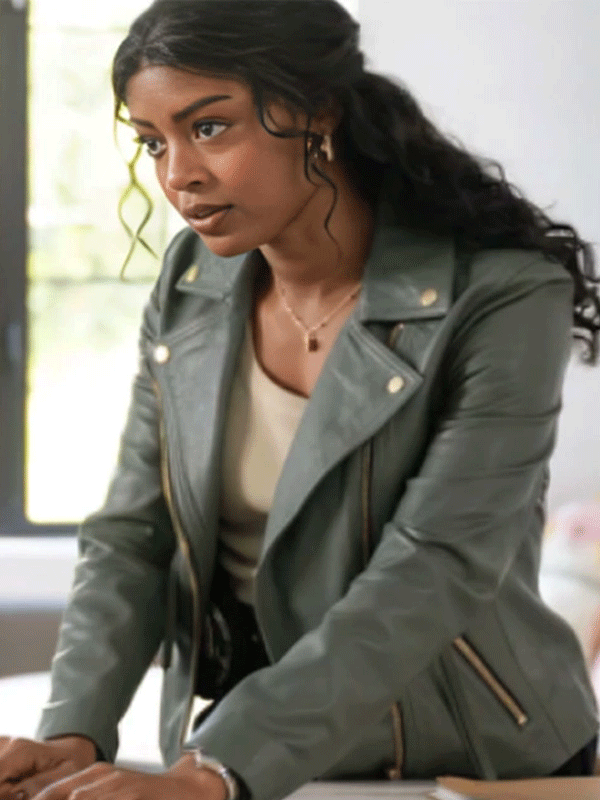 Daphne Forrester High Potential 2024 Green Leather Jacket