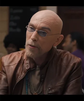 Jackie Earle Haley The Long Game Brown Leather Biker Jacket