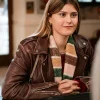 Jenny De Nucci La Dolce Villa Brown Leather Motorbike Jacket