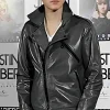 Justin Bieber Grey Leather Biker Jacket