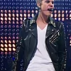 Justin Bieber Black and White Leather Jacket