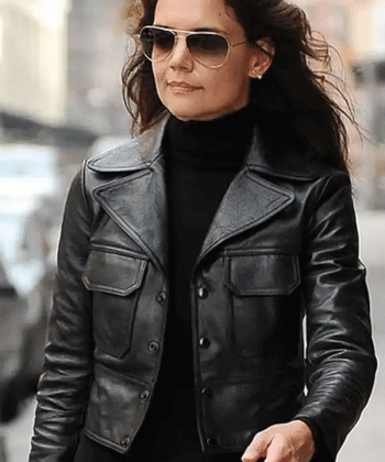 Katie Holmes Street Style Leather Jacket