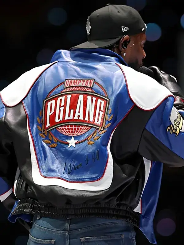 Kendrick Lamar Super Bowl LXI Blue Leather Jacket