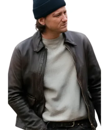 Lewis Pullman Riff Raff Brown Leather Jacket