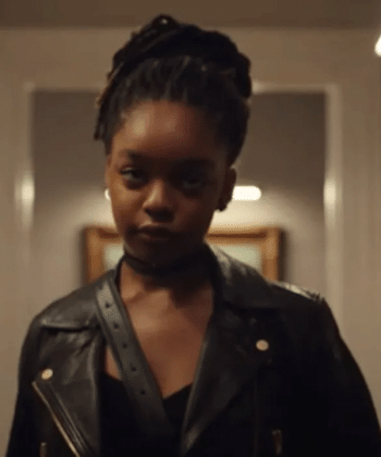 Marsai Martin G20 Cropped Black Leather Jacket