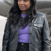 High Potential 2024 Daphne Forrester Trucker Leather Jacket