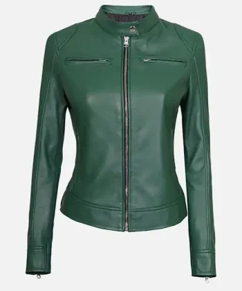 Womens Dark Green Leather Jacket
