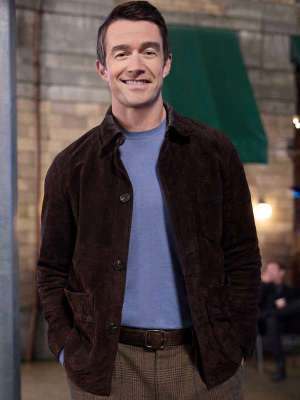 An Unexpected Valentine 2025 Robert Buckley Brown Jacket
