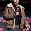 Aaron Taylor-Johnson Comic Con Shearling Brown Jacket