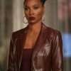 Found 2024 Gabi Mosely Brown Leather Blazer