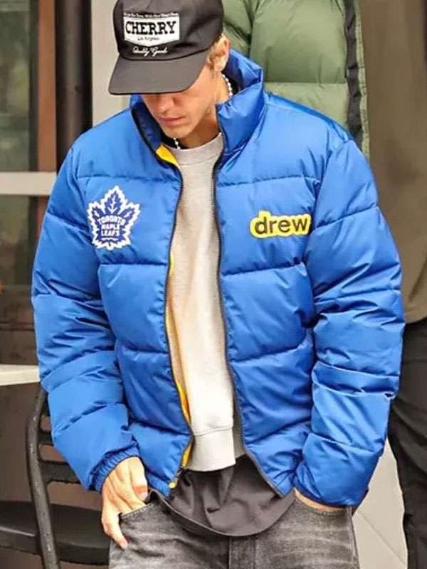 Justin Bieber Blue Puffer Jacket