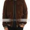 The Day of the Jackal Eddie Redmayne Brown Suede Jacket