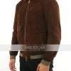 The Day of the Jackal 2024 Eddie Redmayne Suede Bomber Jacket